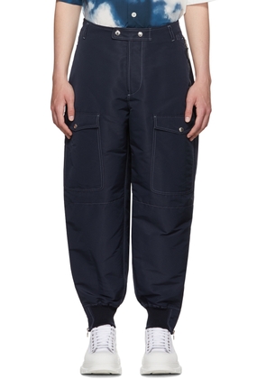 Alexander McQueen Navy Recycled Polyester Cargo Pants