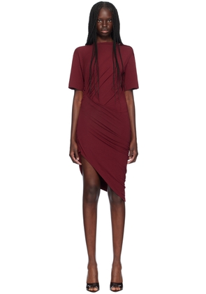 Mugler Red Draped Pierced Minidress