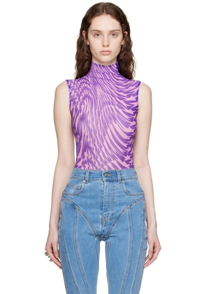 Mugler Purple Star Bodysuit