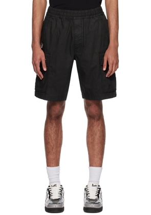 AAPE by A Bathing Ape Black Garment-Dyed Cargo Shorts