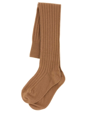 Prada Camel Stretch Wool Blend Socks