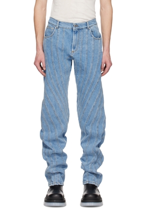 Mugler Blue Spiral Jeans