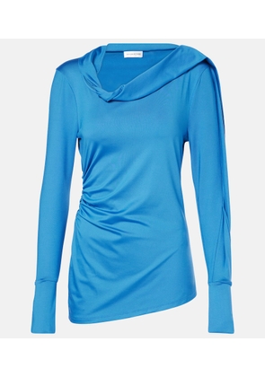 Victoria Beckham Ruched asymmetric jersey top