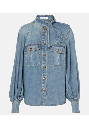 Zimmermann Illustration Raglan denim shirt