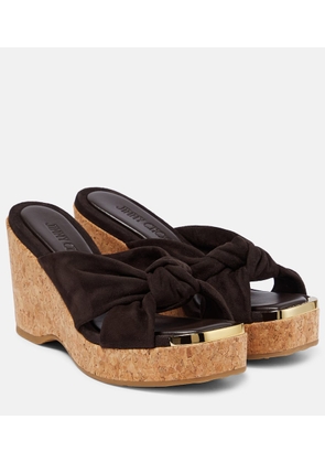 Jimmy Choo Avenue leather wedge sandals