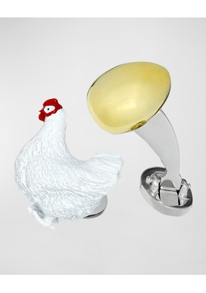 Men's The Chicken & The Egg Sterling Silver Cufflinks