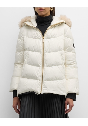 Apres-Ski Puffer Jacket with Detachable Toscana Lamb Shearling Hood Trim