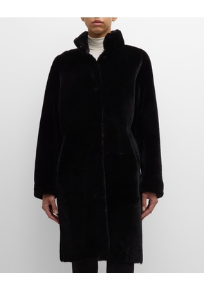 Reversible Shearling Lamb Short Coat