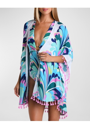 Far Out Feather Kimono Coverup