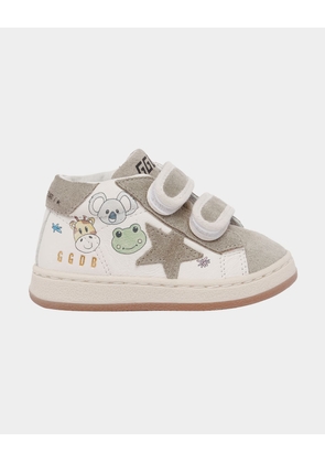 Kid's June Nappa Leather Suede Star Sneakers, Baby/Toddlers