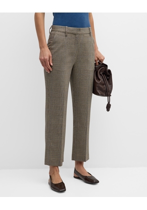 Cropped Plaid Houndstooth Trousers