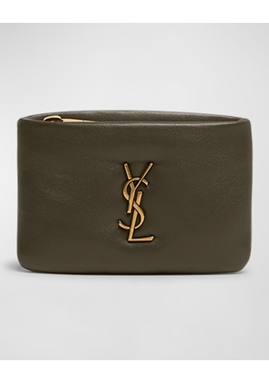 YSL Zip Card Holder in Plonge Leather