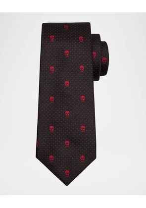 Men's Skull & Polka Dot Tie