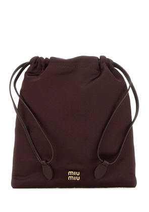 Miu Miu Brown Satin Pouch