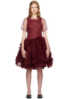 Molly Goddard Burgundy Kayako Minidress