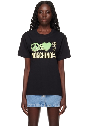 Moschino Jeans Black 'Peace & Love' T-Shirt