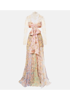 Zimmermann Eden Flounce floral lace-trimmed gown