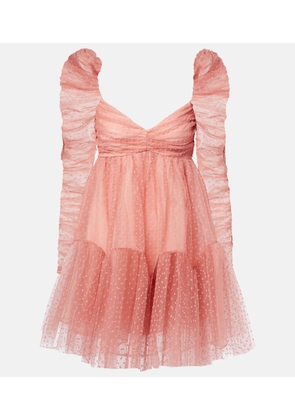 Zimmermann Point d'esprit ruched tulle minidress