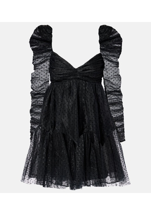 Zimmermann Point d'esprit ruched tulle minidress