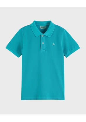 Boy's Garment-Dyed Pique Polo, Size 4-12