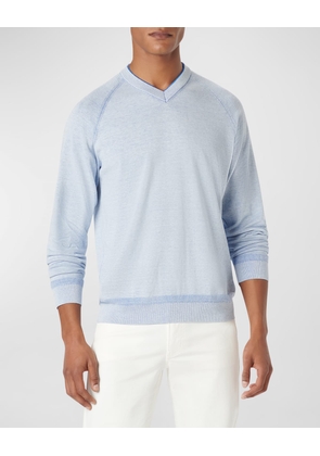 Men's Cotton-Silk V-Neck Sweater