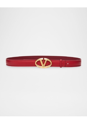 The Bold Edition V-Logo Red Leather Belt