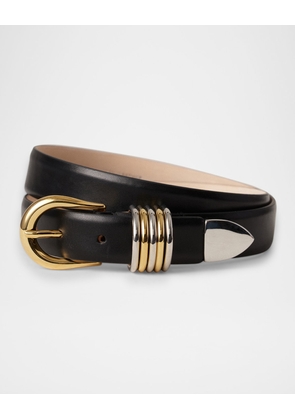 Hollyhock Mix Metal Leather Belt