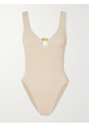 Hunza G - Celine Seersucker Swimsuit - Pink - Beachwear One Size