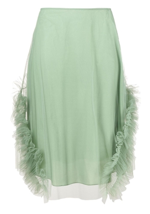 Molly Goddard Lionel ruffle-trim tulle skirt - Green