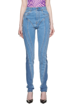 Mugler Blue Spiral Jeans