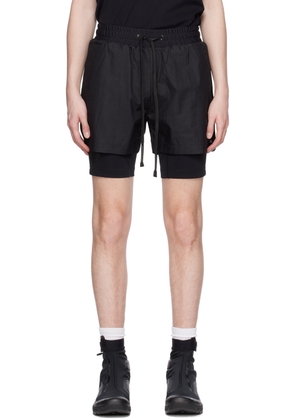 Templa Black Layered Track Shorts