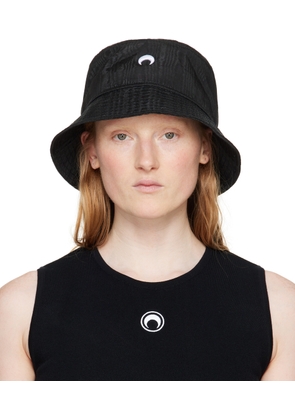 Marine Serre Black Regenerated Moire Bucket Hat