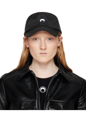 Marine Serre Black Regenerated Moire Baseball Cap