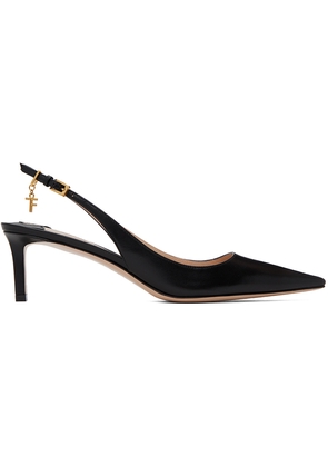 TOM FORD Black Shiny Leather Angelina Heels