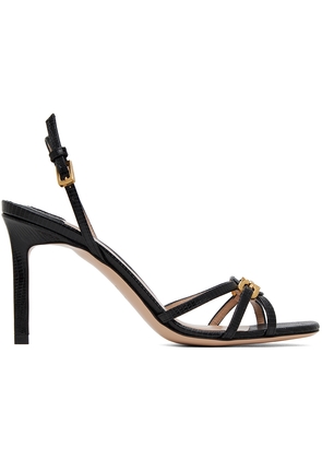 TOM FORD Black Printed Lizard Heeled Sandals