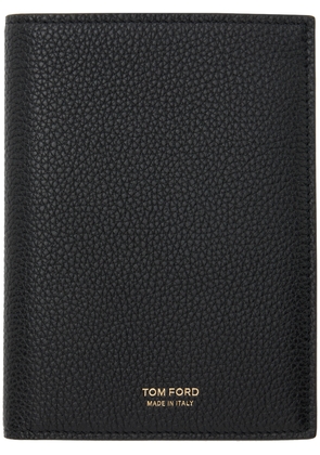 TOM FORD Black Soft Grain Leather Passport Holder