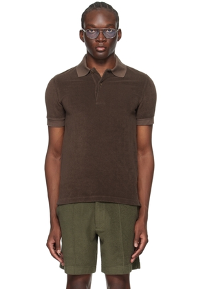 TOM FORD Brown Towelling Polo