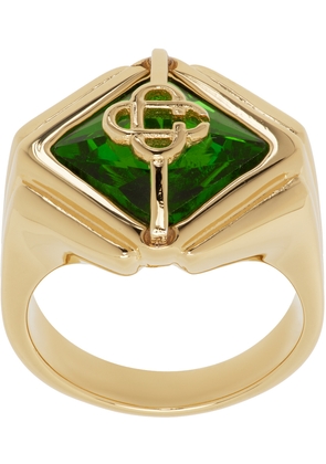 Casablanca Gold & Green Signet Ring