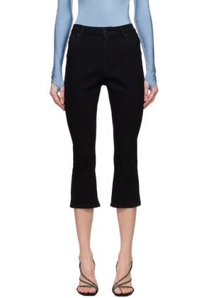 Mugler Black Spiral Crop Jeans