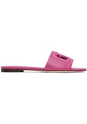 Dolce & Gabbana Pink Bianca DG Millenials Logo Sandals