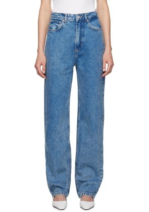 Moschino Jeans Blue Peace Symbol Flared Jeans