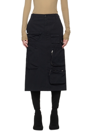 MM6 Maison Margiela Black Pocket Midi Skirt