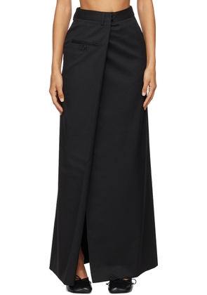 MM6 Maison Margiela Black Slit Maxi Skirt