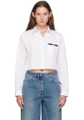 Givenchy White Bow Cropped Shirt