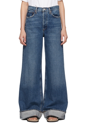 AGOLDE Indigo Dame High Rise Wide Leg Jeans