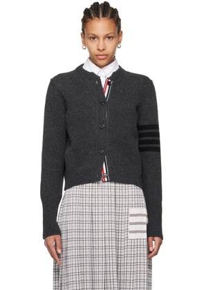 Thom Browne Gray 4-Bar Raven Icon Cardigan