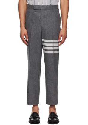 Thom Browne Gray 4-Bar Trousers