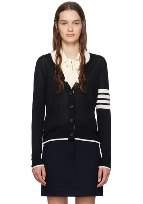 Thom Browne Black 4-Bar Cardigan