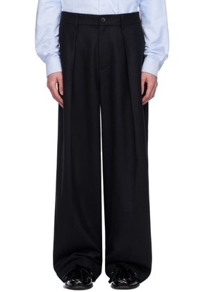 JW Anderson Navy Pleated Trousers