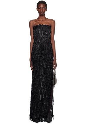 Stella McCartney Black Tinsel Bustier Maxi Dress